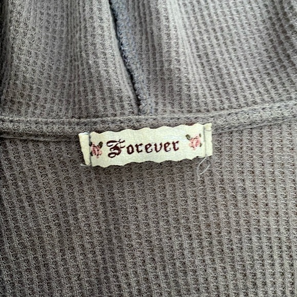 Forever Brown/Gray Women's Zip Up Sweatshirt Hoodie Size Small - Picture 4 of 4